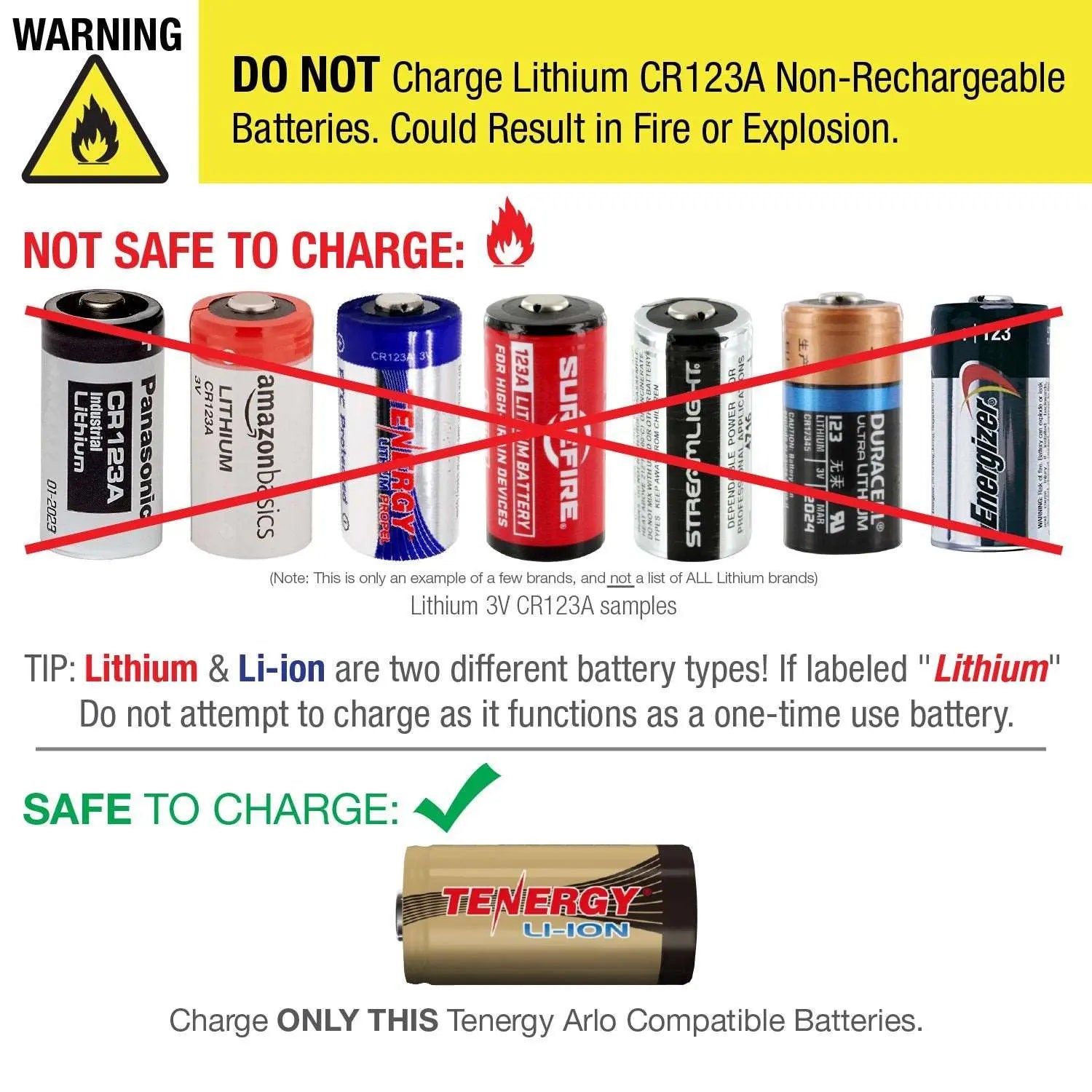 Arlo certified cr123a lithium rechargeable batteries and charger