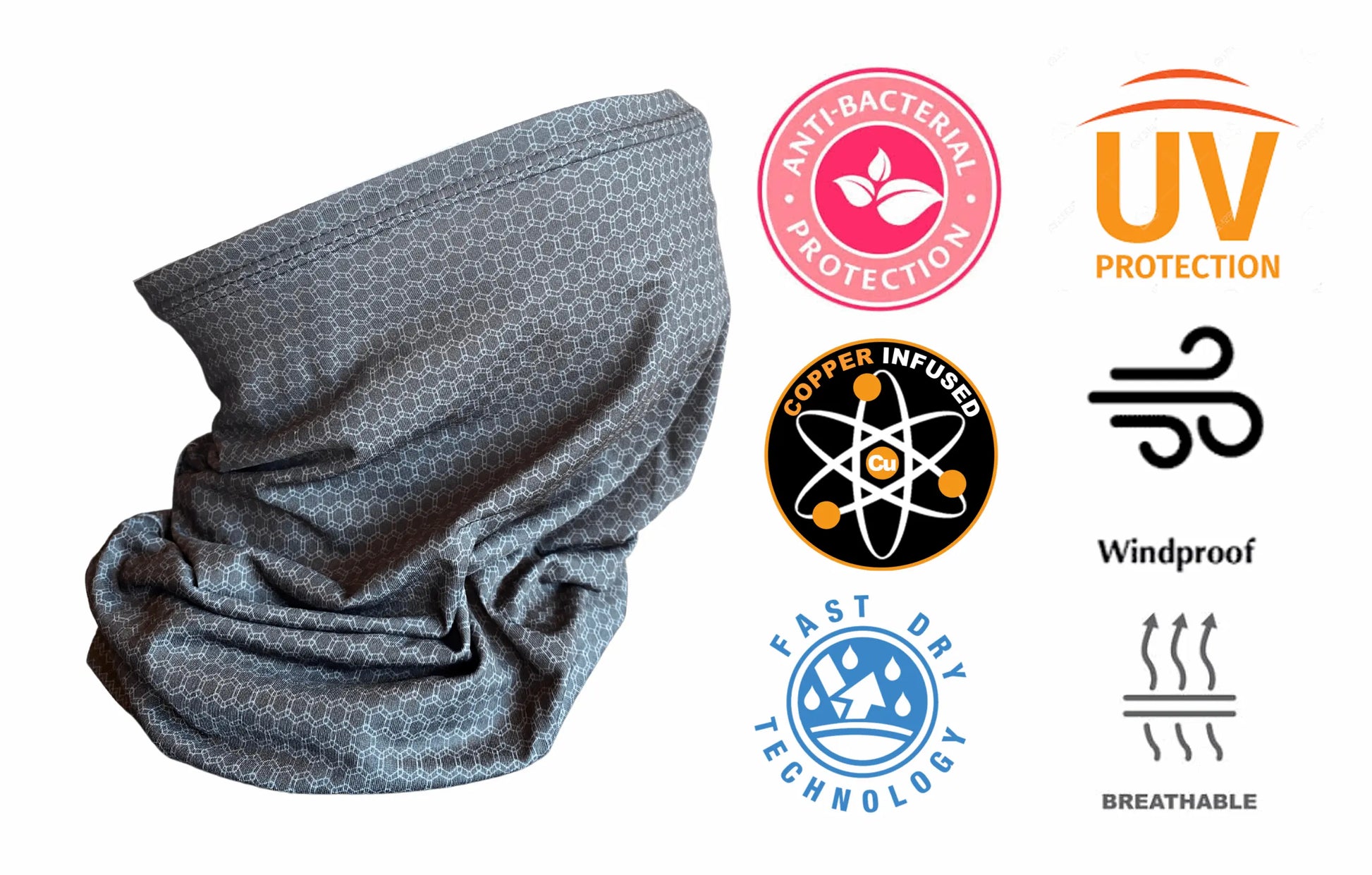 Safety Snood with copper ion technology. Breathable, antibacterial, anti-odour snood