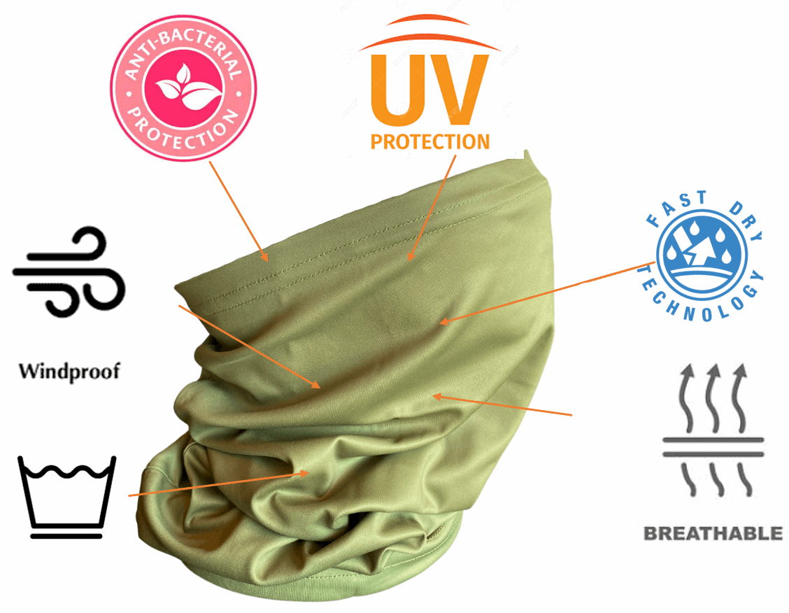 Safety Snoods Neck Gaiter with Silver Nano Technology - Camoeflage